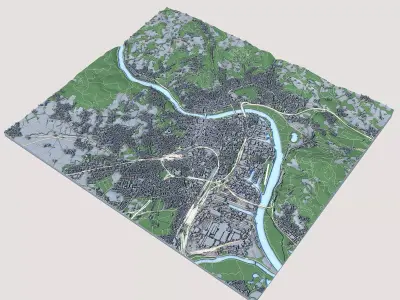 Linz City in Austria 3D model