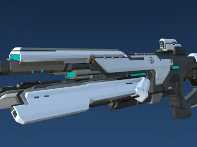 Plasma Assault Rifle Low-poly 3D model