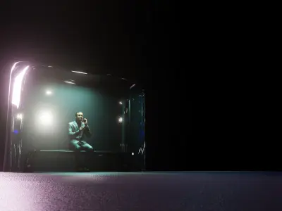 Bus Stop Low-poly 3D model