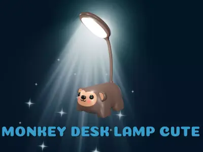 Monkey Desk Lamp Cute Low-poly 3D model