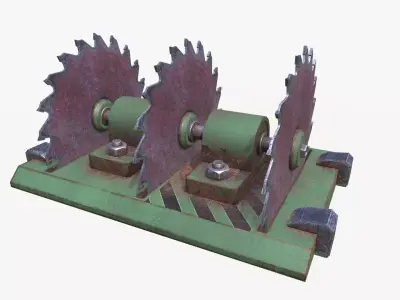 Saw Blade Trap Low-poly 3D model