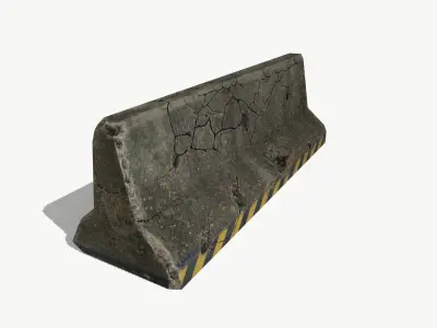 Concrete Roadblock Low-poly 3D model