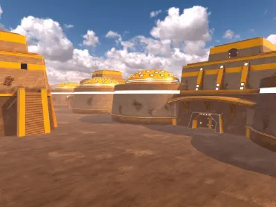 SciFi Desert Building 3 Low-poly 3D model