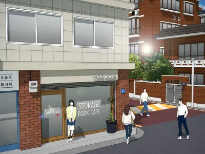 city seen from a hill 3D model