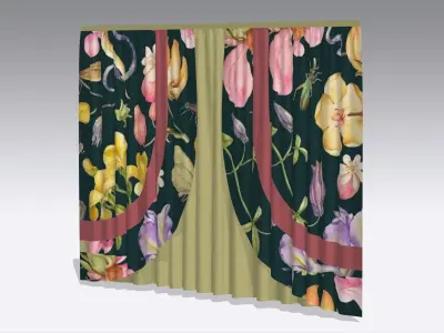 Curtain Low-poly 3D model 93