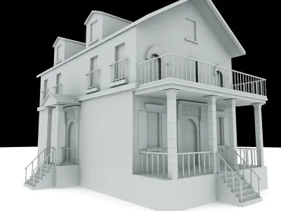 Residential house 01 Low-poly 3D model
