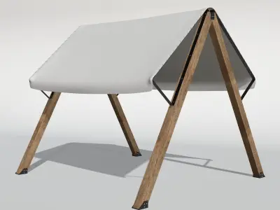 Textile wooden sunshade  3D model