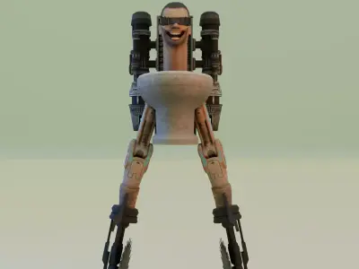 flying dual buzzsaw skibidi 3D model