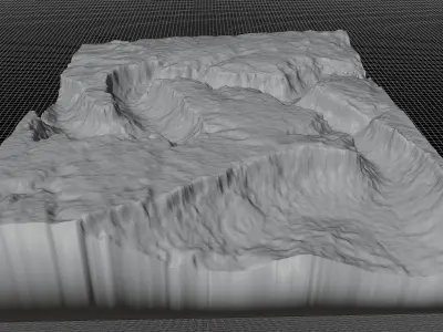 meandering canyon and the Colorado River flows beneath it 3D model