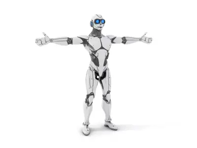 Futuristic Robot Model Pack with Armored Design Low-poly 3D model