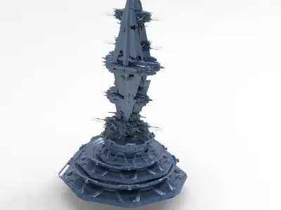 Dark Cyberpunk Ocean rig 1  3D model