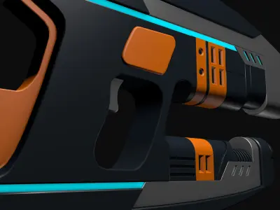 Sci Fi Gun 3D model 4