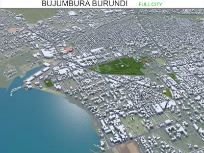 Bujumbura Burundi 25km AI Low-poly 3D model