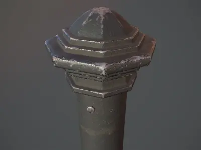 Barrier Bollard pack 3 Black v3 Low-poly 3D model