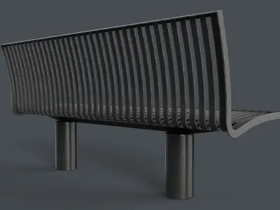 Metal Modern Bench 22 PBR Game Ready Low-poly 3D model