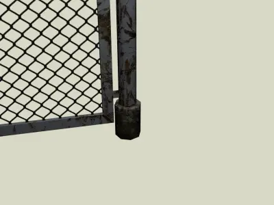 Chain Link Fence Low-poly 3D model