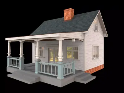 house Low-poly 3D model 23
