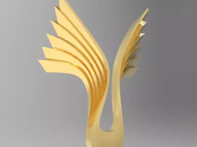 Abstract wings Sculpture 3D model