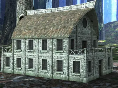 Elven Houses 3 Low-poly 3D model