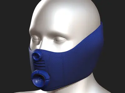 Gas mask helmet 3d model scifi Low-poly  Low-poly 3D model