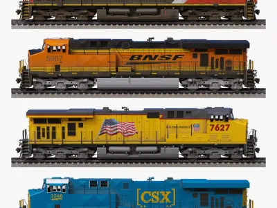  GE ES44AC Train Locomotive Set 