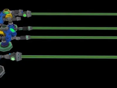 Sci Fi Cartoon Ultra Weapons Low-poly 3D model