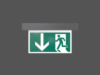 Exit Sign v1 008 Low-poly 3D model