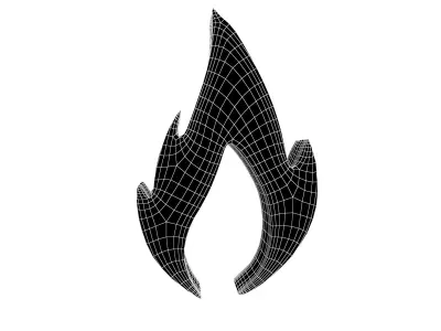 Fire Symbol v10 001 Low-poly 3D model