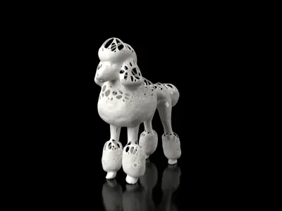 Poodle Dust Voronoi Low-poly 3D model