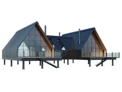 Forest Double Barnhouse 3D model