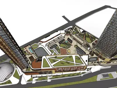 Modern minimalist high-rise 3D model