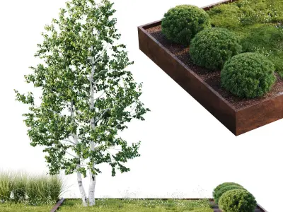 Green Benches 3D model