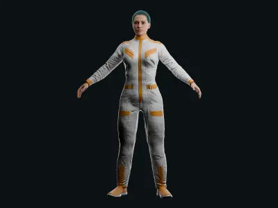 Realistic Sci-Fi Fully Rigged Girl Low-poly 3D model