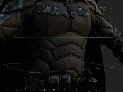 Batman 3D Model The Batman Pattinson Rigged PBR Blender FBX OBJ Low-poly 3D model