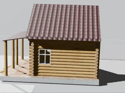 a log house2 Low-poly 3D model