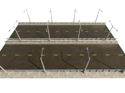 Modular ROAD PACK game-ready Low-poly 3D model