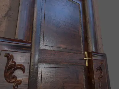 Old Wood Door Paper Low-poly 3D model purchase
