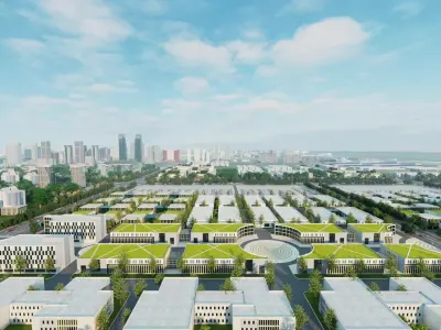 3D Industrial Park Animation 3D model