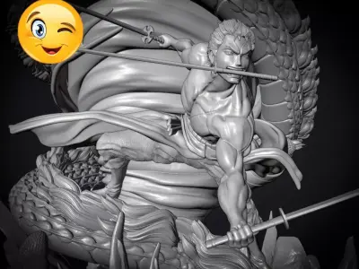 Roronoa zoro pirate one piece 3D print model