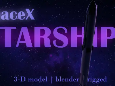 Starship- Rigged 3D 3D model