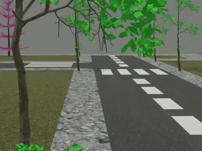 Isometric city map Low-poly 3D model