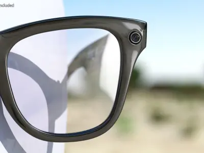 Black Ray Ban Stories Wayfarer Smart Glasses Clear 3D model