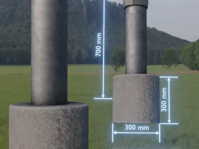 Groundwater monitoring well 2 version 2  Low-poly 3D model