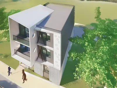 MODERN VILLA 3D Low-poly 3D model