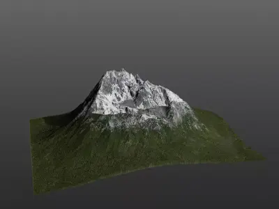 Realistic Snowy Mountain 3D model