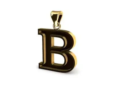 letter B pendant 3D print model
