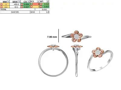 Women Light Weight Ring STL OBJ FBX JCD Details 3D print model 8