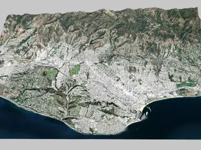 Cityscape Santa Barbara California USA  3D model