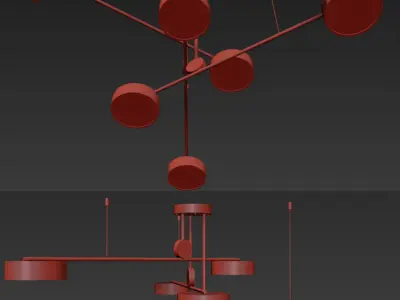 Led Ceiling Chandelier With Swing Lights 3D model