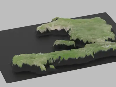 Haiti Map Country Low-poly 3D model